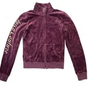 Juicy Couture Velour Bomber Jacket in Deep Purple